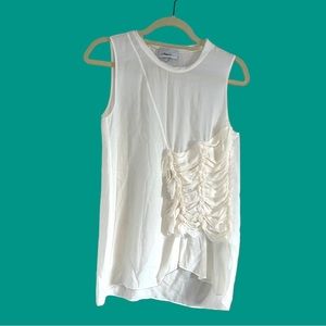 3.1 Phillip Lim Size 0 Sleeveless Silk Top Blouse Ruffle Ruched Trim
